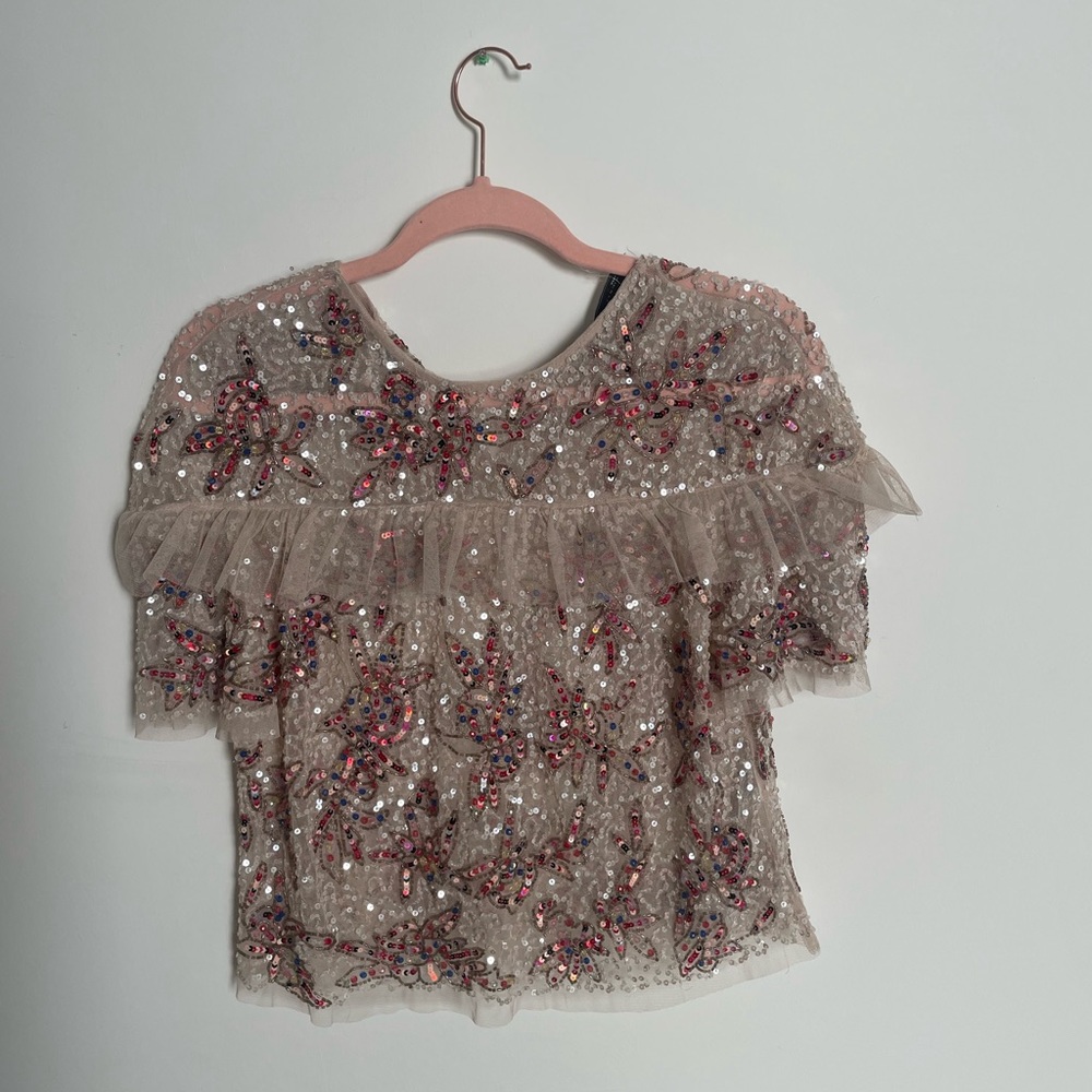 Zara Cropped Sequined Top